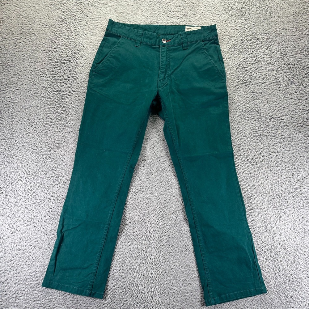 CCS Pant Mens 31x28 Green Cotton Chino Straight Business Preppy‎ Career Stretch